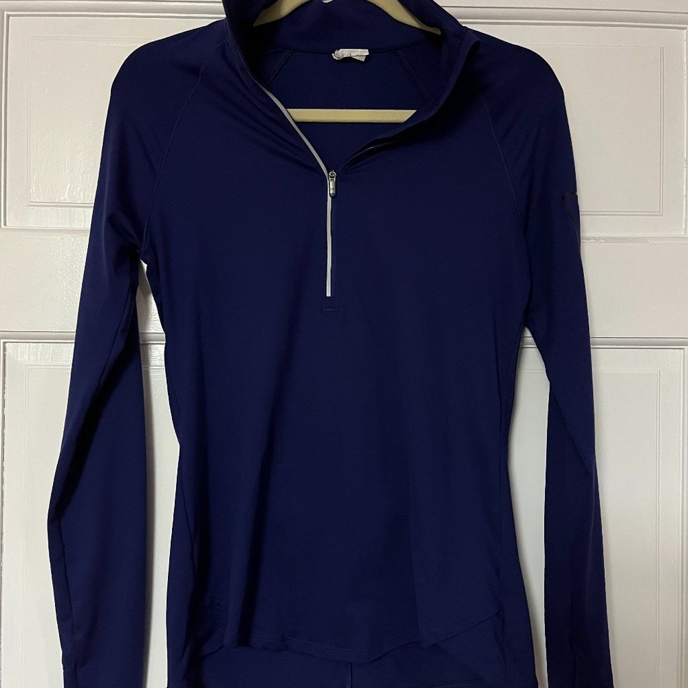 Size medium; Under Armour; long sleeve; light weight; quarter zip; purple/ blue